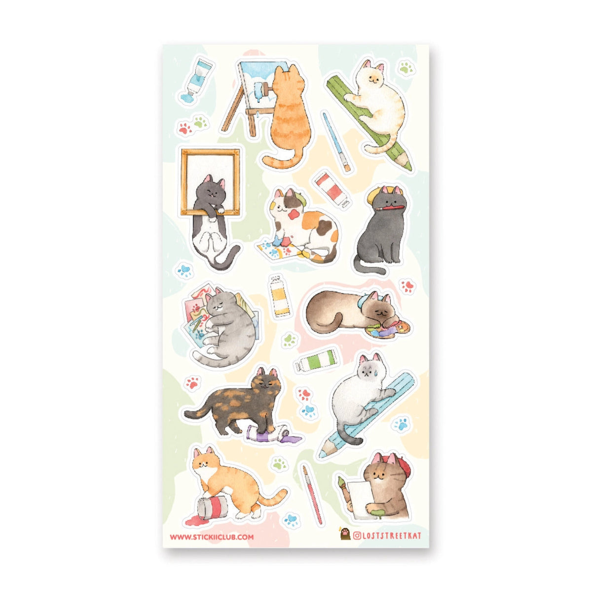 STICKII Sticker Sheet - Creative Cats