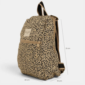 De La Mur Line US Inc. - Leopard Jacquard Backpack - Small Beige & Black