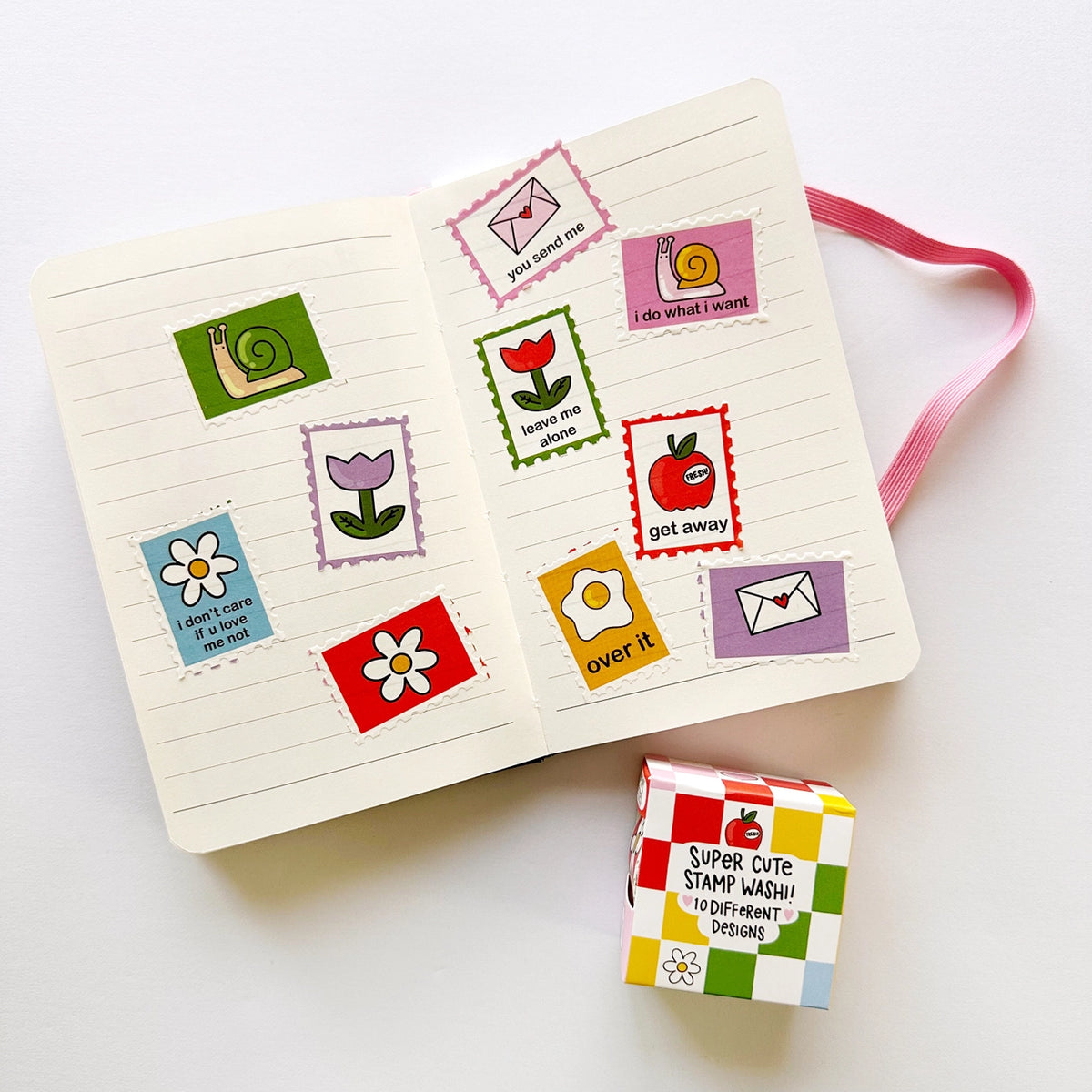 Calliope Pencil Factory - Washi tape - 15mm - Cheeky Checks Faux Stage Stamp Washi Tape