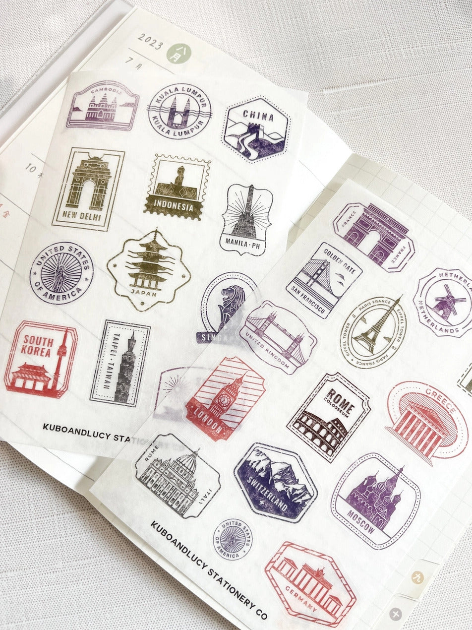 Kuboandlucy Stationery Co. Destinations Stickers