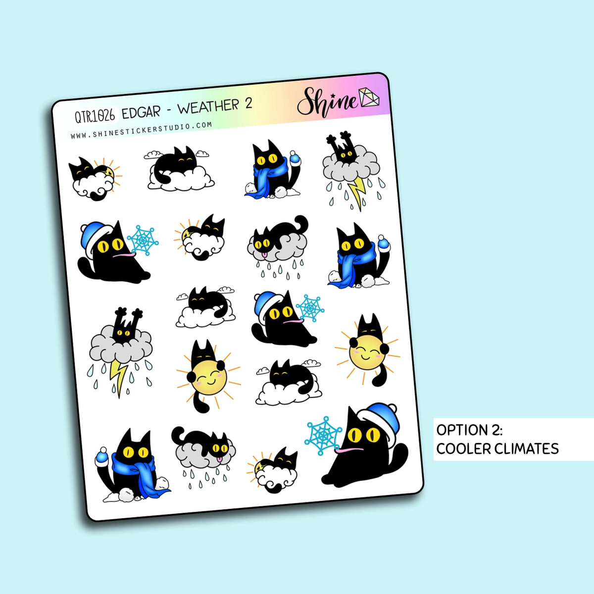 Shine Sticker Studio - Sticker Sheet - Edgar Cooler Weather Deco