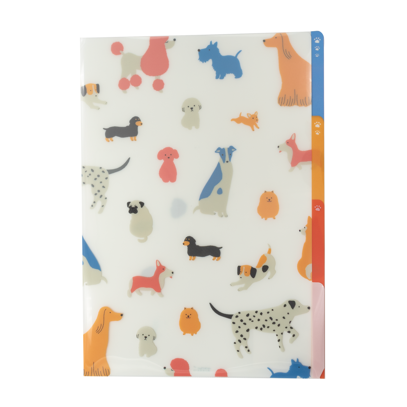 Dog Folder Midori 3 Pocket Clear Folder A4 - Dogs