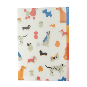 Midori 3 Pocket Clear Folder A4 Dogs