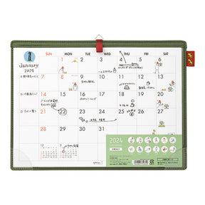 Midori 2024 Calendar A4 Desk Calendar - Ojisan