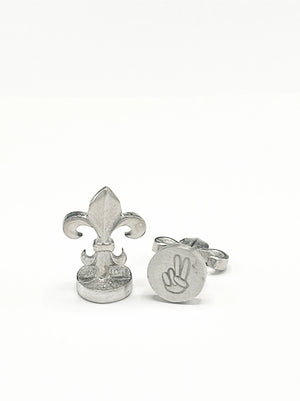 Global Solutions Metal Wax Seal 3/4" with Fleur-de-lis handle - Hand Peace Sign