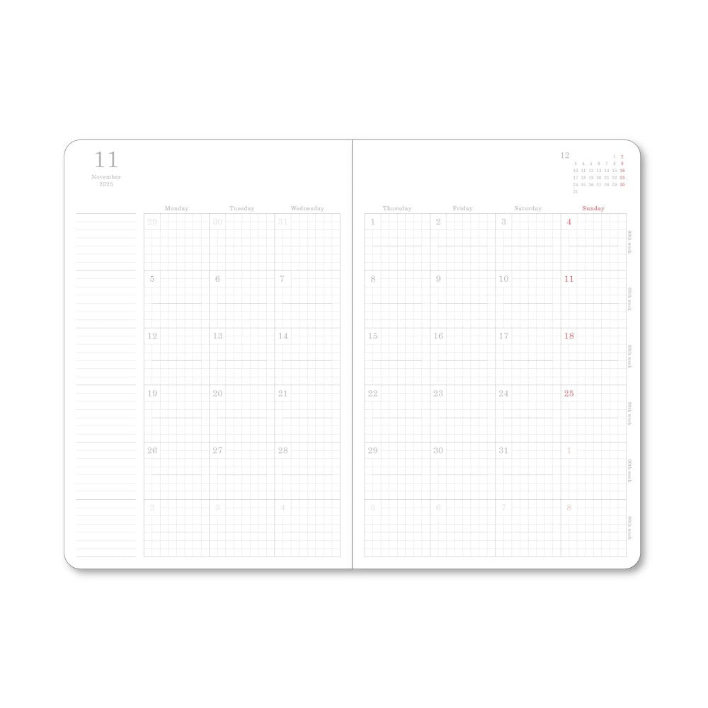 Stalogy Diary 2025 B6 Slim Monthly