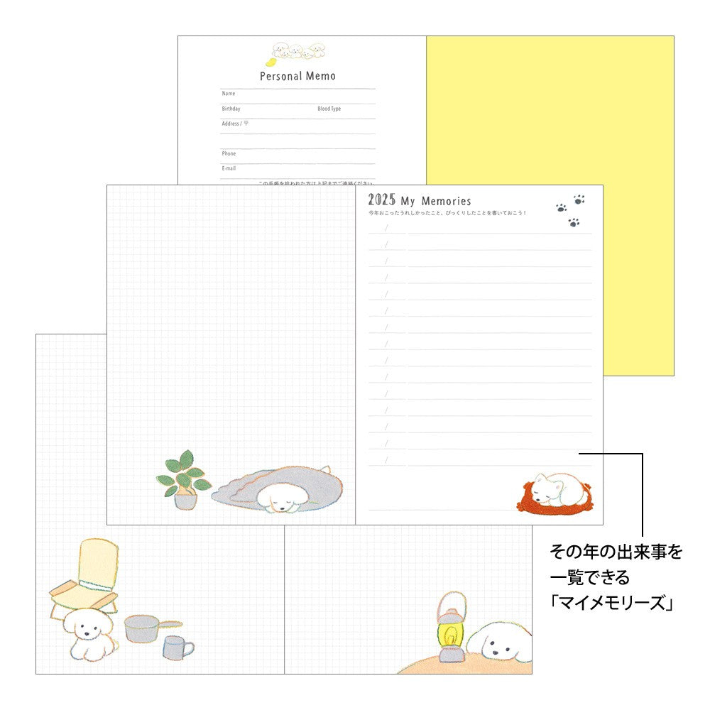 Midori 2025 Pocket Diary (A6) - Dog