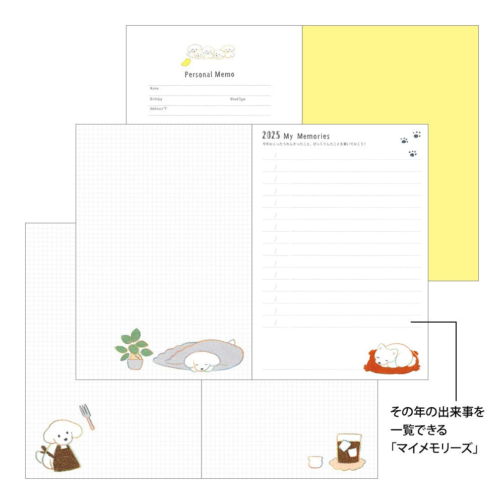 Midori 2025 Pocket Diary (B6) - Dog