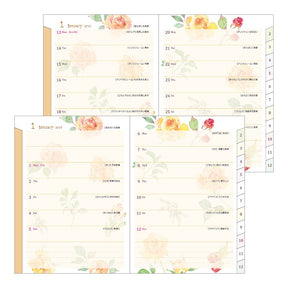 Midori 2025 Pocket Diary (A6) - Country Time Flower