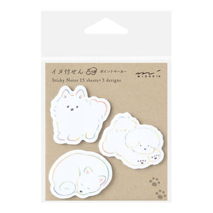 Midori Sticky Notes - Point - White Dog