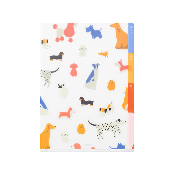 Midori 3 Pocket Clear Folder A5 Dogs