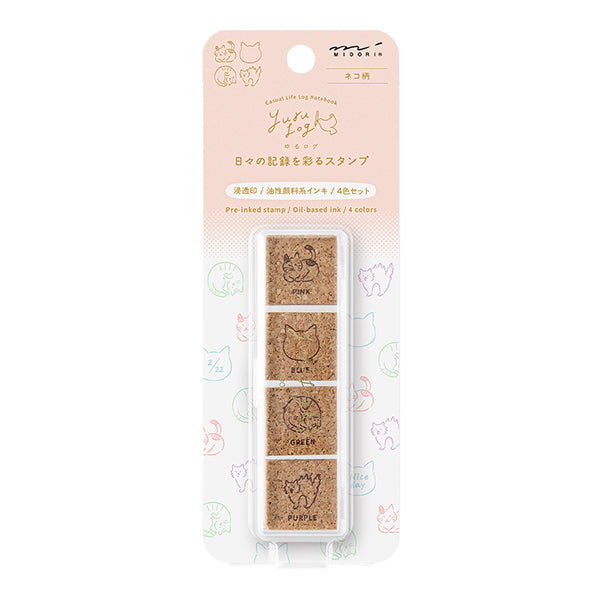 Midori Yurulog Cat Stamp