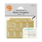 Midori Brass Diary Template with Weekly Block