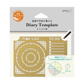Midori Brass Diary Template Time Log