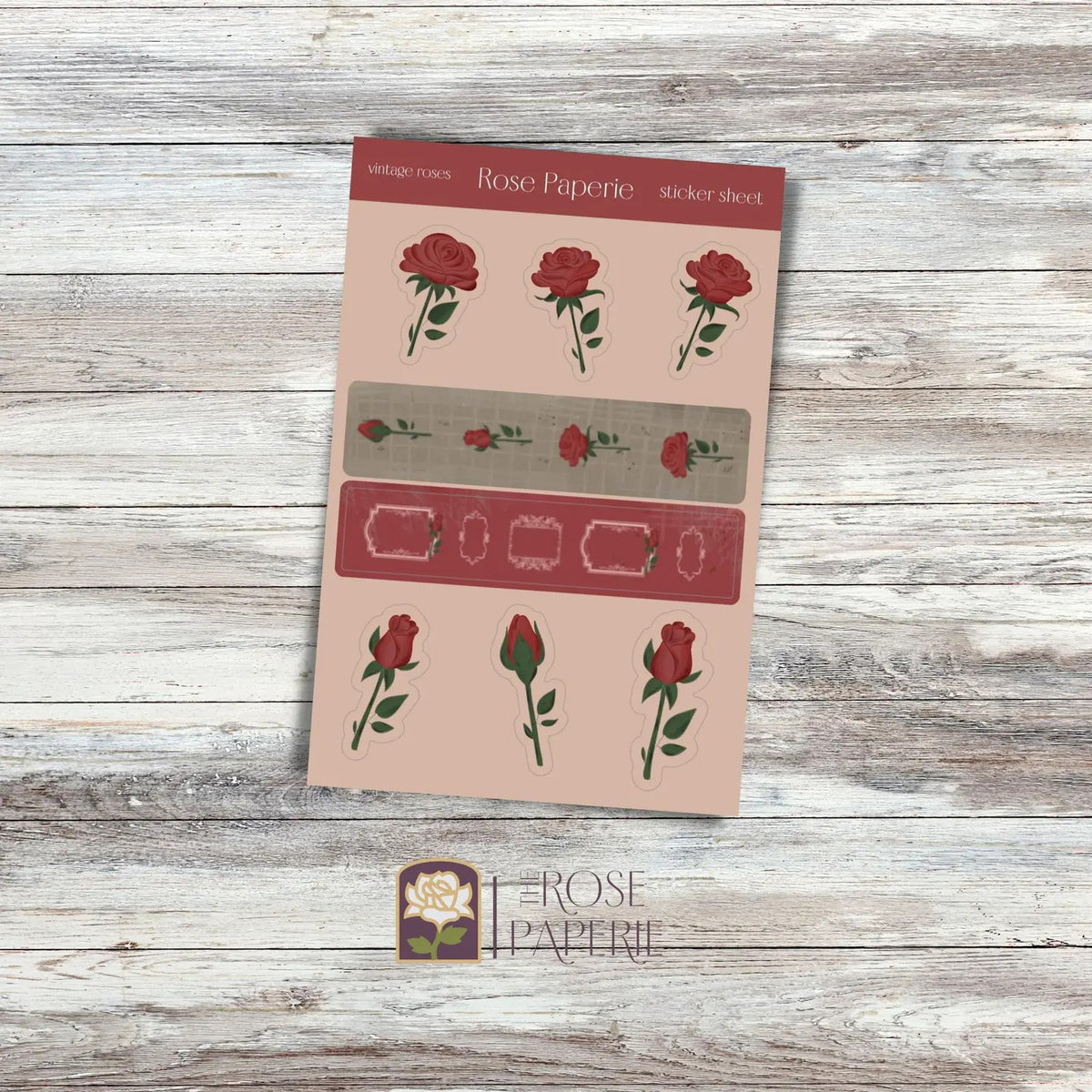 Rose Paperie - Vintage Rose Sticker Sheet