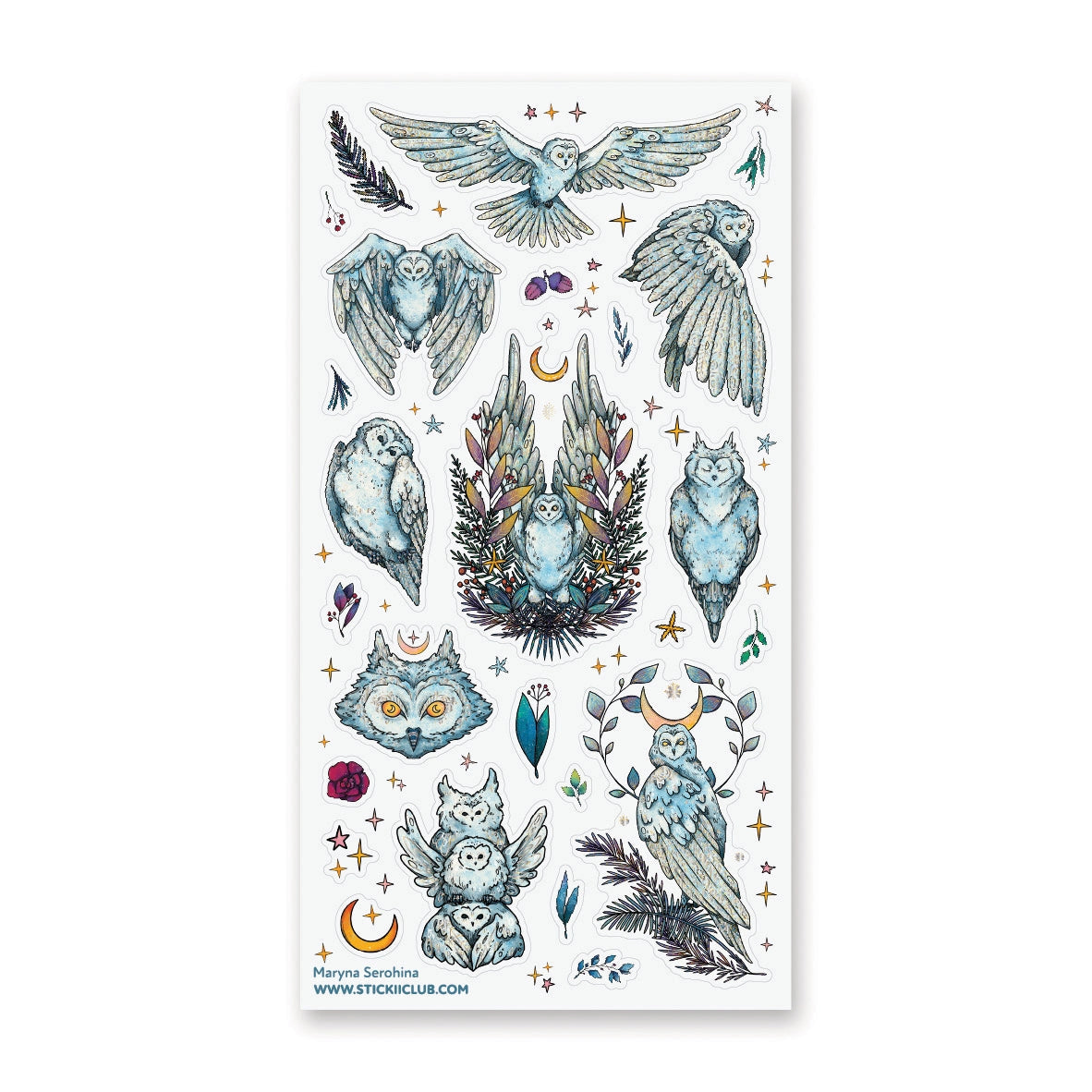 STICKII Sticker Sheet - Owls of Moonlight