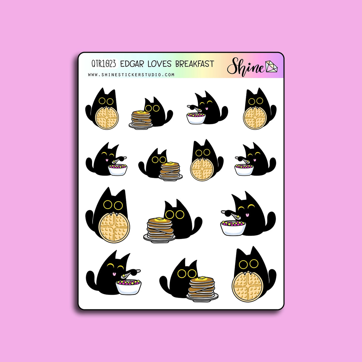 Shine Sticker Studio - Sticker Sheet - Edgar Loves Breakfast Deco