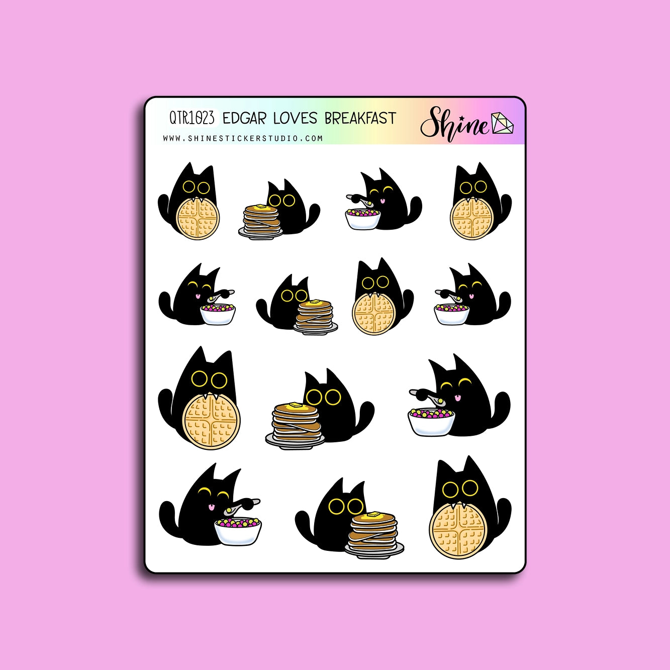 Shine Sticker Studio - Sticker Sheet - Edgar Loves Breakfast Deco