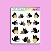 Shine Sticker Studio - Sticker Sheet - Edgar Loves Breakfast Deco