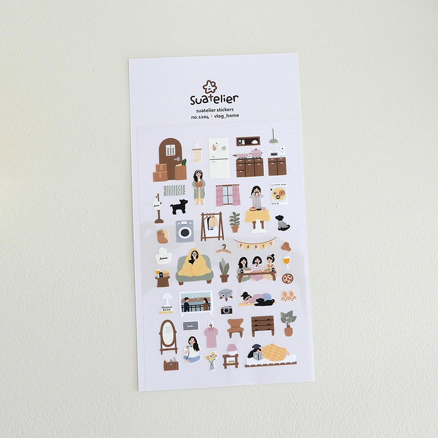 Suatelier Design - Sticker Sheet - Vlog Home