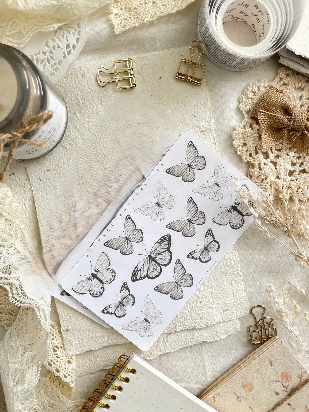 Leelajournals Vintage Butterfly Sticker Sheet