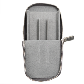 Galen Leather Co. Zipper Magnum Opus 3 Slot Hard Pen Case - Crazy Horse Smoky