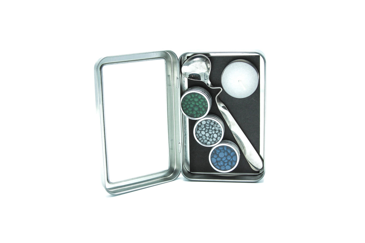 Global Solution Sealing Wax Bead Kit- Green, Silver and Blue