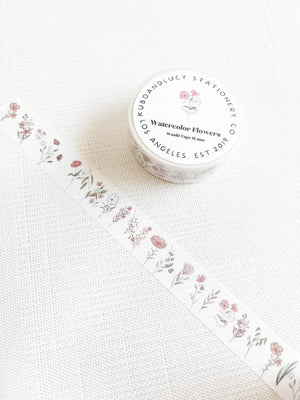 Kuboandlucy Stationery Co. - Watercolor Flowers Washi Tape