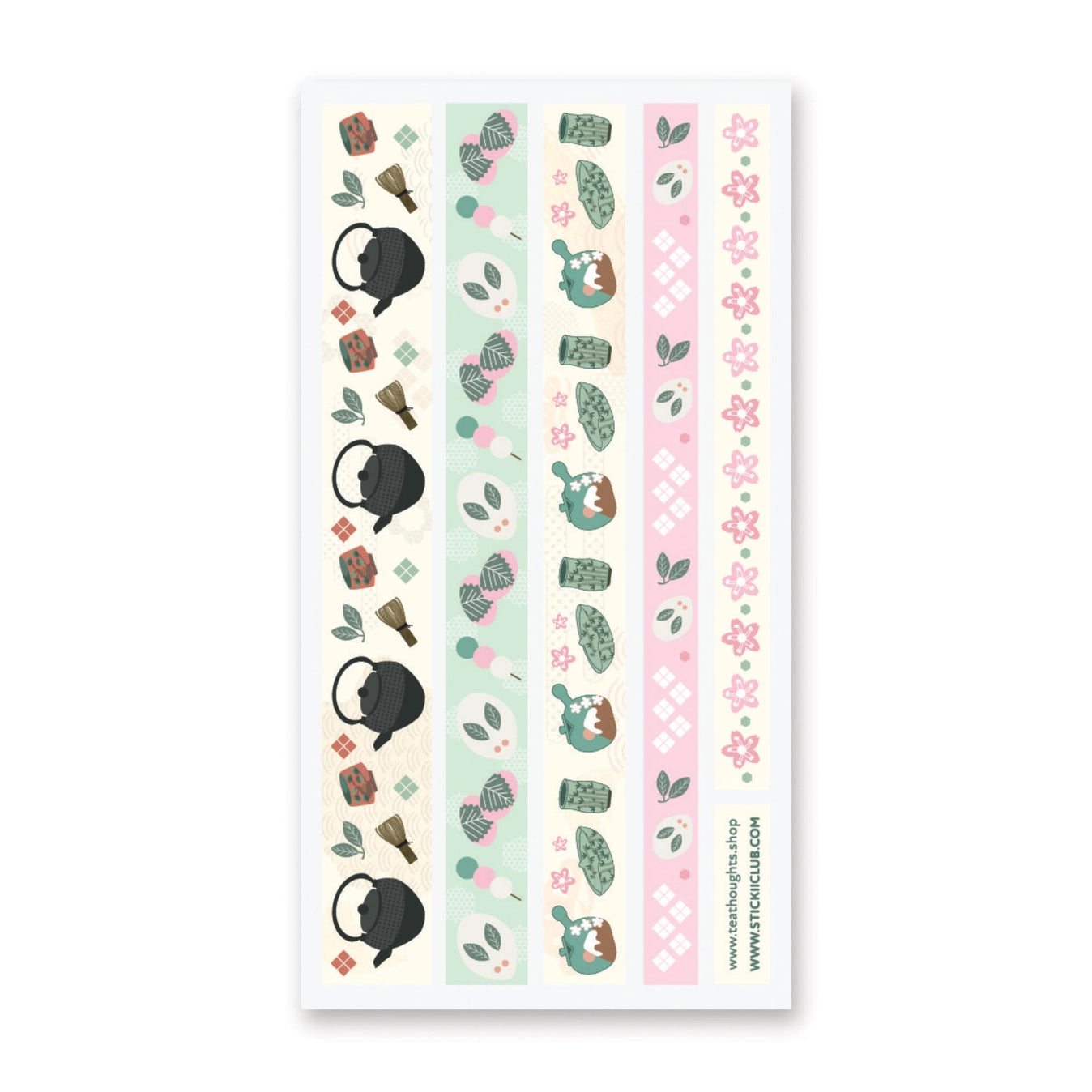 STICKII Sticker Sheet - Tea Time Washi Strips