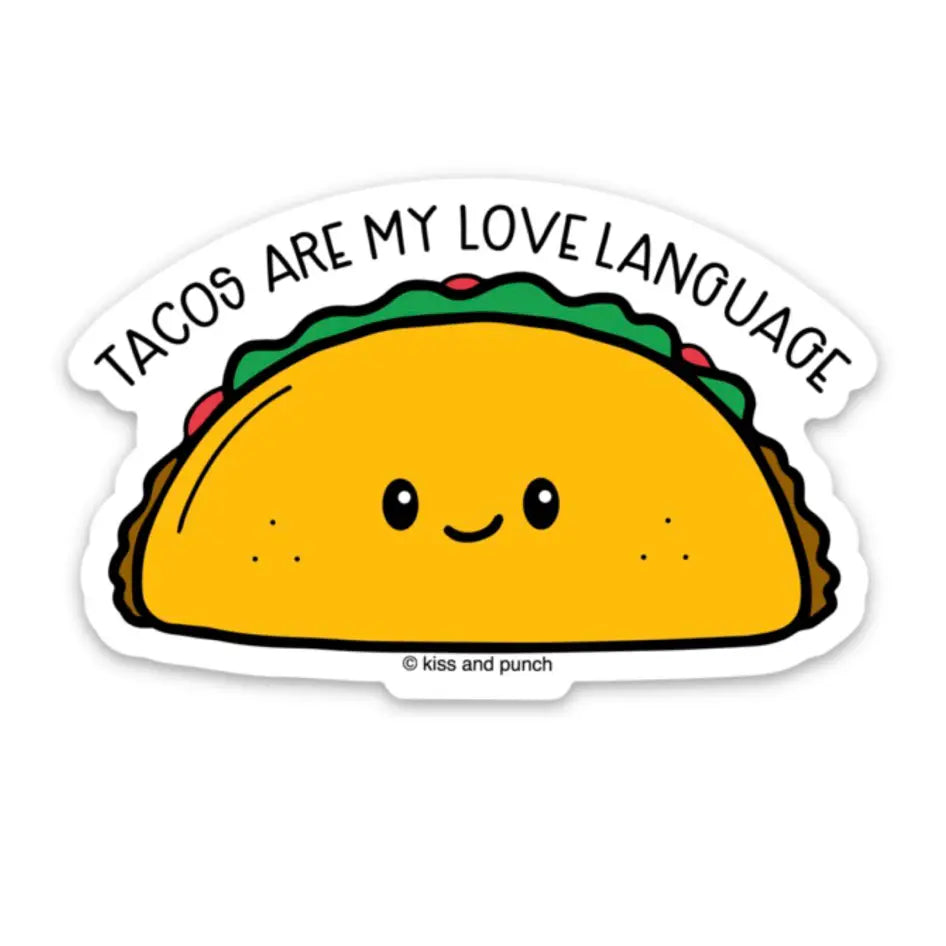 Kiss and Punch - Vinyl Sticker - Tacos Are My Love Language