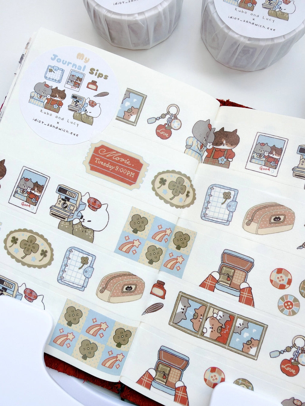 Kuboandlucy Stationery Co. - Idiot Sandwich My Journal Sips Polaroid Washi Tape V.2