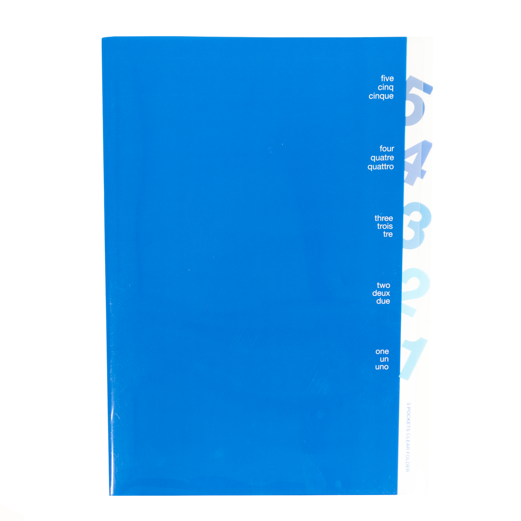 Midori　 WD80EFAX⑤ Midori 5 Pocket Clear Folder A4 - Blue
