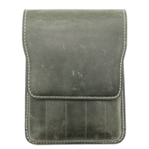Galen Leather Co. Magnetic Flap Pen Case for 5 Pens- Crazy Horse Green