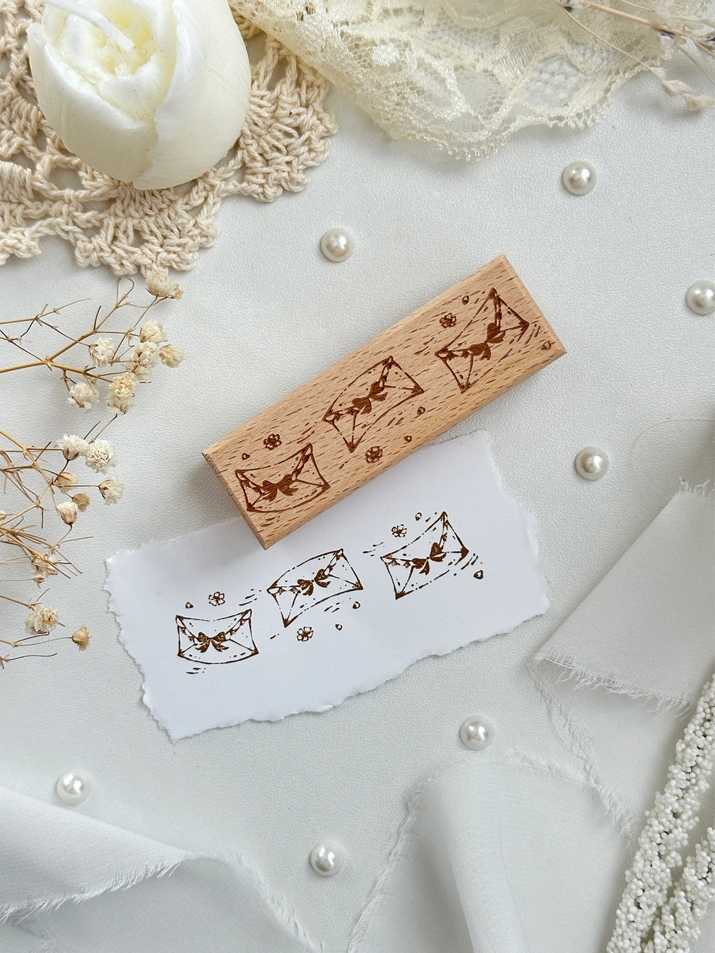 Leelajournals - Flying Love Letters Wood Stamp