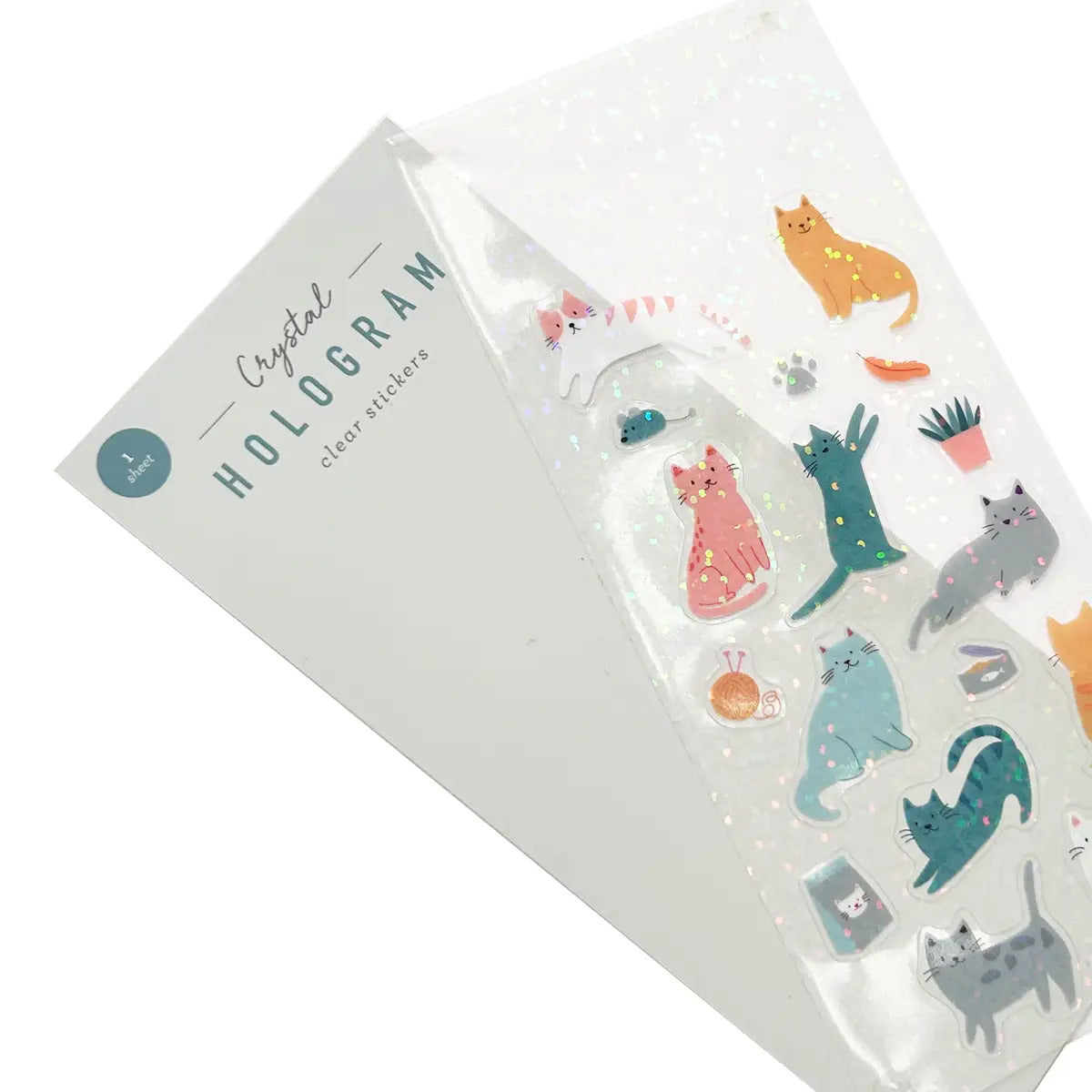 Girl of All Work - Cats Crystal Hologram Clear Stickers