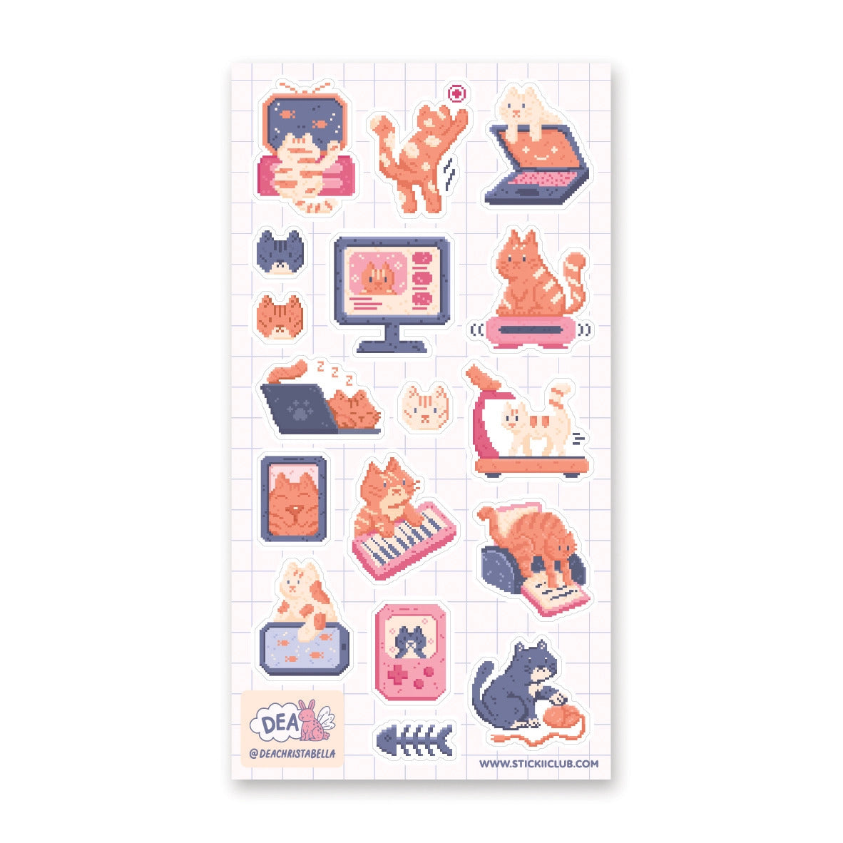 STICKII Sticker Sheet - Tech Cats