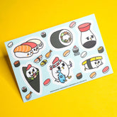 Robot Dance Battle - Grumpy Chicken Sushi Sticker Sheet