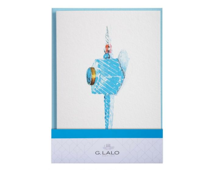 G. Lalo Watercolor Foldover Cards - Straight-Edge - 4 1/4 x 6" - Lagoon Ink Pot
