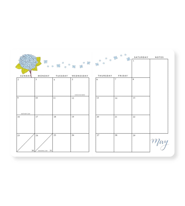 Linda Tong Planners - 2027 Monthly Planner - Cherry Blossom