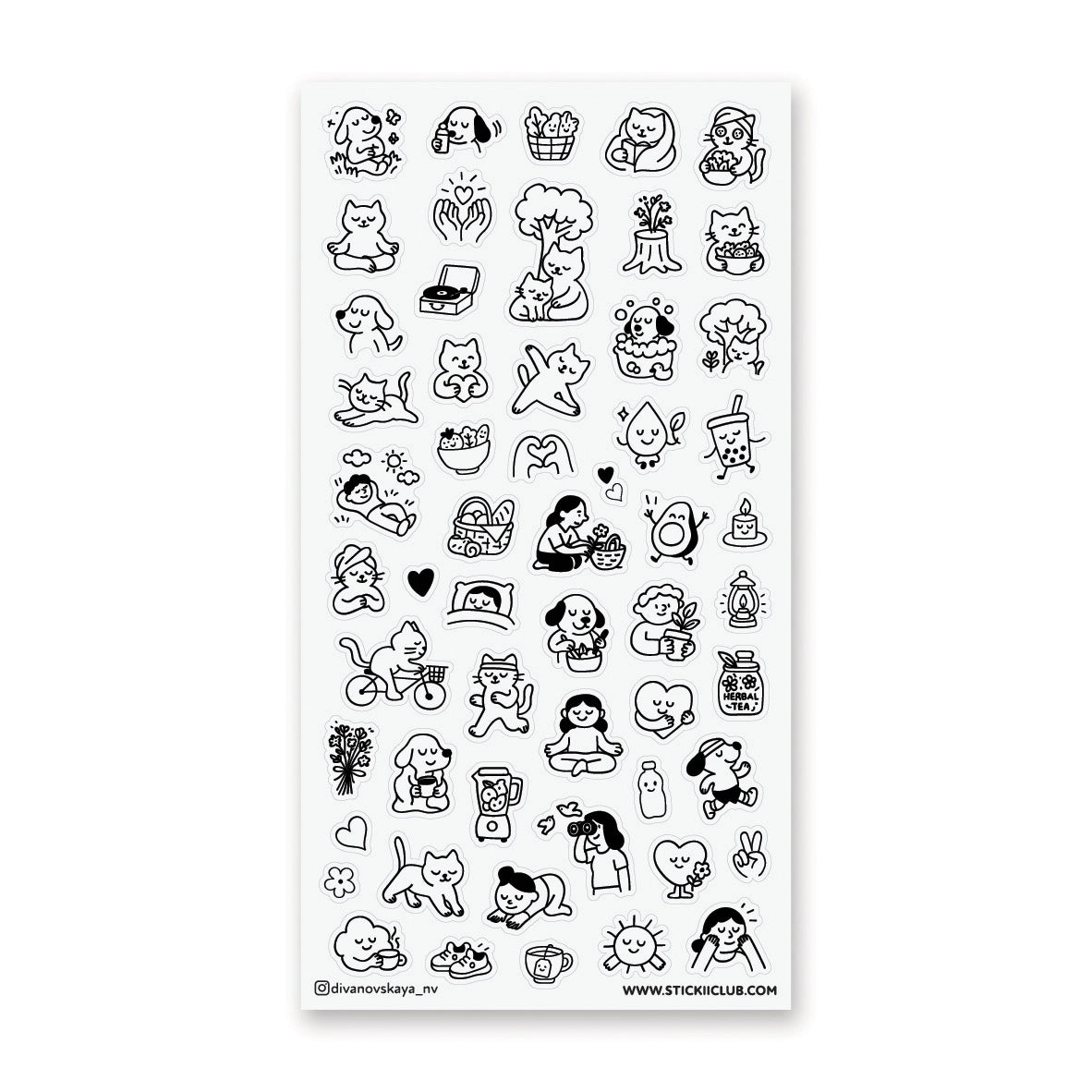 STICKII Sticker Sheet - Wellness Doodles