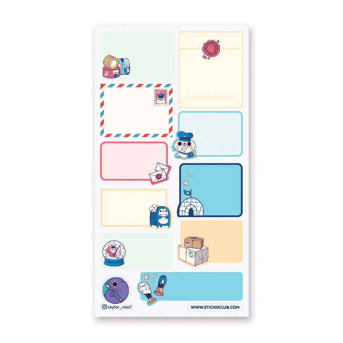 STICKII Sticker Sheet - Penguin Post Labels