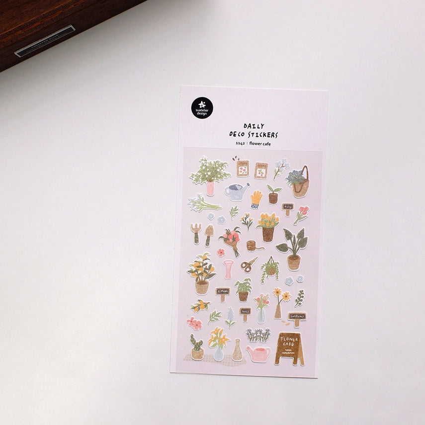 Suatelier Design - Sticker Sheet - Flower Cafe