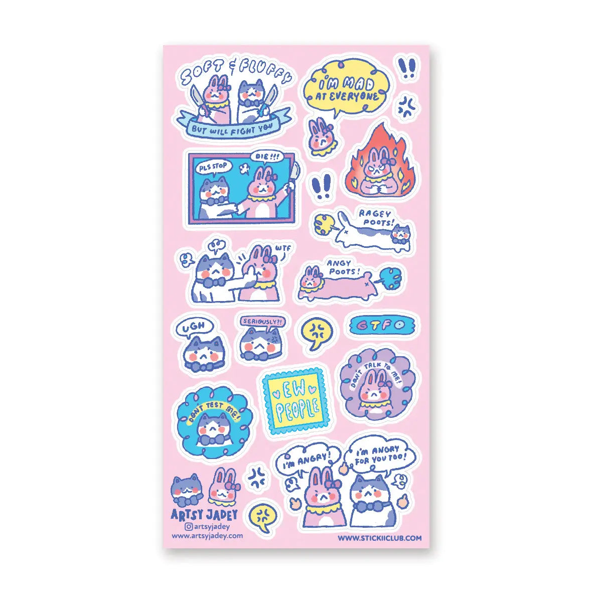 STICKII Sticker Sheet - Rage Besties