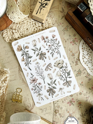 Leelajournals Sticker Sheet - Vintage Flowers