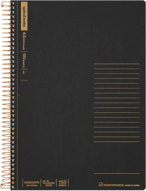 Maruman Notebooks B5 Spiral Note - 150 Sheets Lined Black