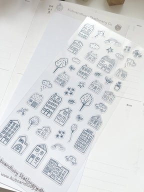 Kuboandlucy Stationery Co. - Doodle Houses Sticker Sheet