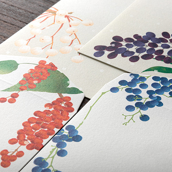 Midori Envelopes 001 Four Designs Winter Fruit