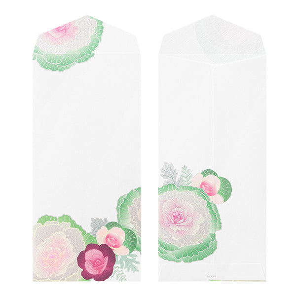 Midori Envelopes - Silk-printing Flowering Kale Wreath 005