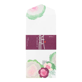 Midori Envelopes 005 Silk-printing Flowering Kale Wreath