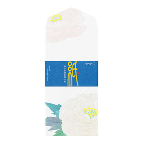 Midori Envelopes 007 Silk-printing Winter Peony